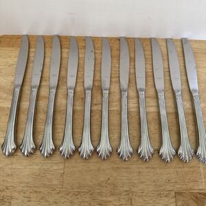 Gorham GRANDE QUINTETTE Stainless 18/8 Glossy Fan Tip Flatware Dinner Knives 9"